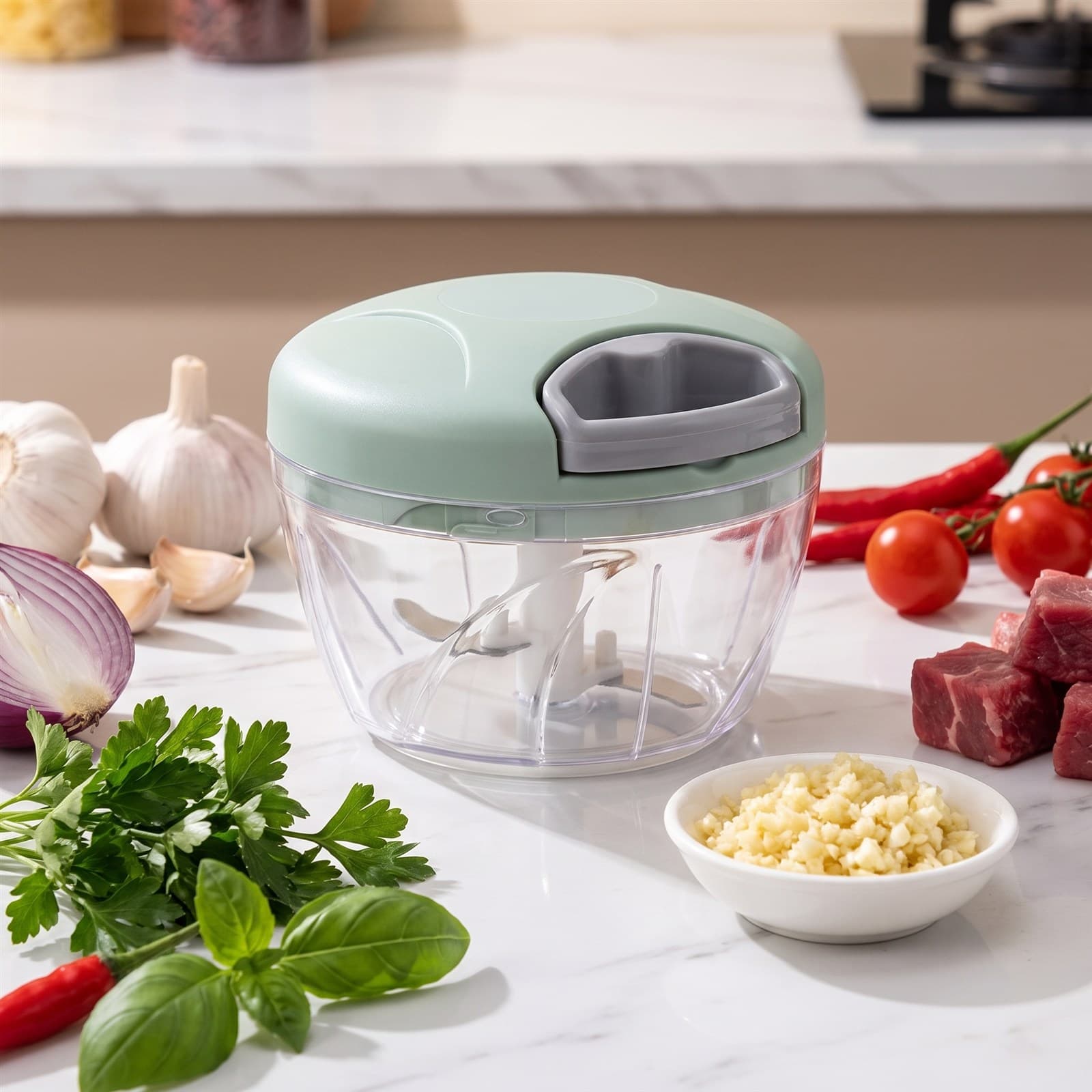 TwistPrep Rotating Chopper, 500ml in green